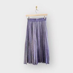 R MICHEL’LE The Label Purple Pleated Glitter Midi Skirt (Sz M)